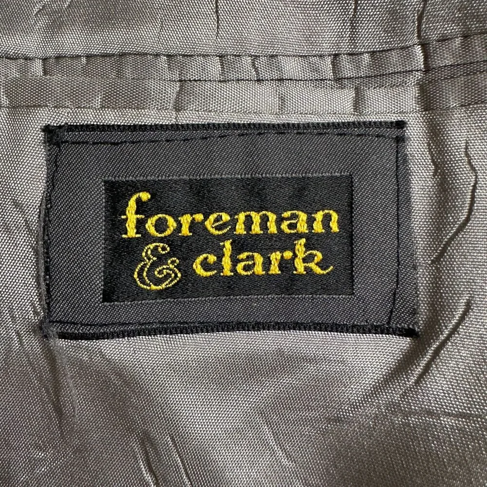 FOREMAN CLARK Vintage Mens Blazer Sport Coat Jacket Herringbone TWEED WOOL 40l